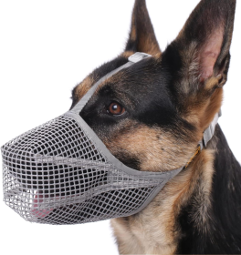 Dog Muzzle, Soft Mesh Covered Muzzles for Small Medium Large Dogs (Color: Grey)