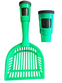 Pet Life Poopin-Scoopin Dog And Cat Pooper Scooper Litter Shovel With Built-In Waste Bag Handle Holster (Color: green)